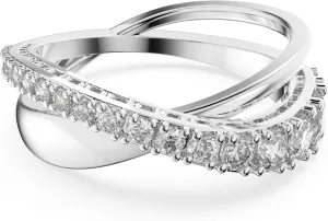 Swarovski Hyperbola Ring, Round Cut, Clear, Rhodium Finished; Size: Us 9; Eu 60