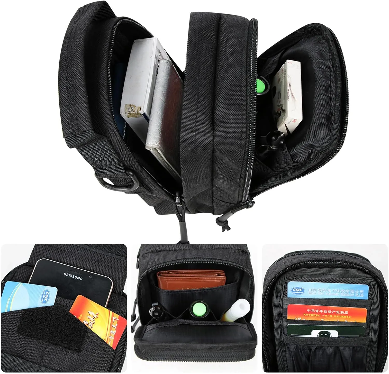 Tactical Emergency Kit Outdoor EDC Waist Pack Multifunctional Shoulder Crossbody Bag Practical Gadget Organizer for Outdoor Sports Hiking Camping Hunting Traveling Fishing Kit