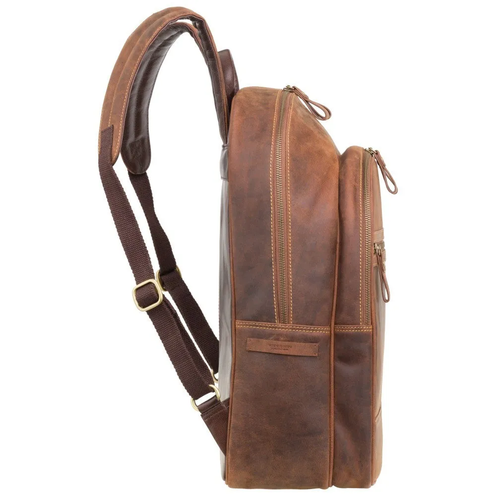 Tank - 13" Leather Laptop Backpack Havana Tan