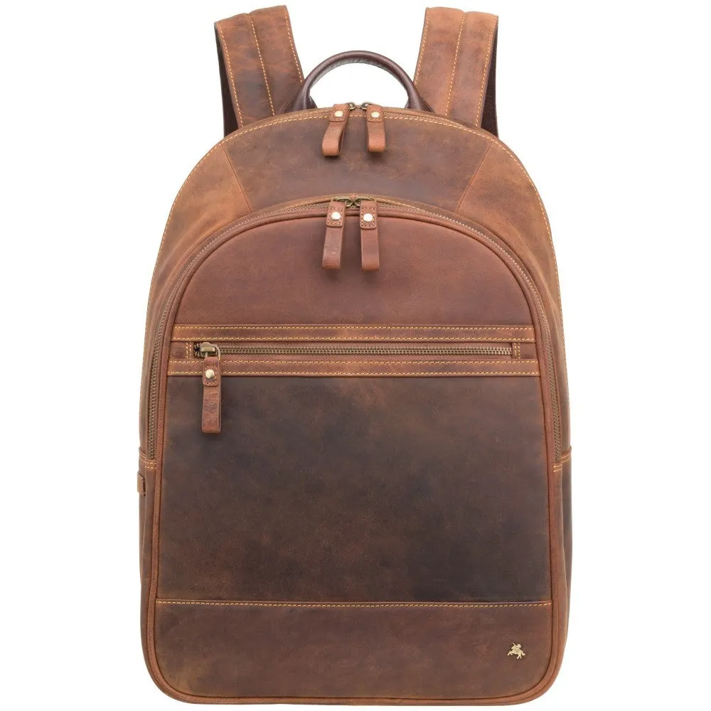 Tank - 13" Leather Laptop Backpack Havana Tan