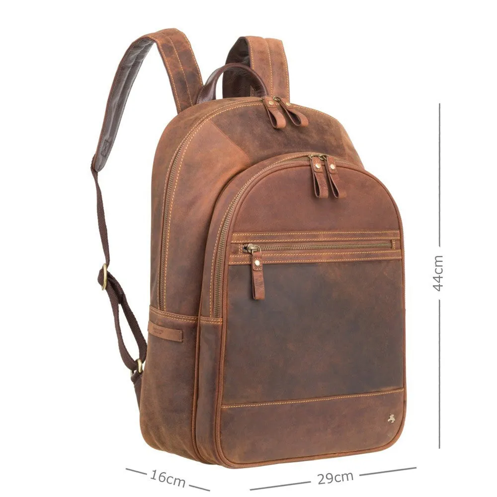 Tank - 13" Leather Laptop Backpack Havana Tan