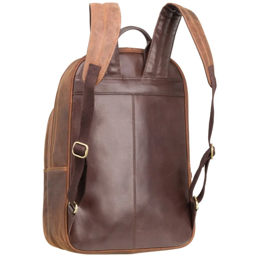 Tank - 13" Leather Laptop Backpack Havana Tan