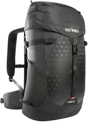 Tatonka Unisex Storm 25 Recco Backpack, Black, 25 litres, Small, lightweight hiking backpack with ventilated back
