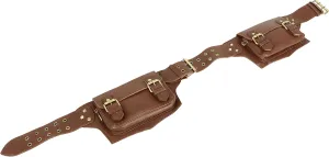 The Vintage Stuff Leather Fanny Pack Waist Bag with Adjustable Strap, Multi Pocket Travel Hip Bum Bag for Outdoors, Hiking, Running, Trekking, Cycling for Men & Women