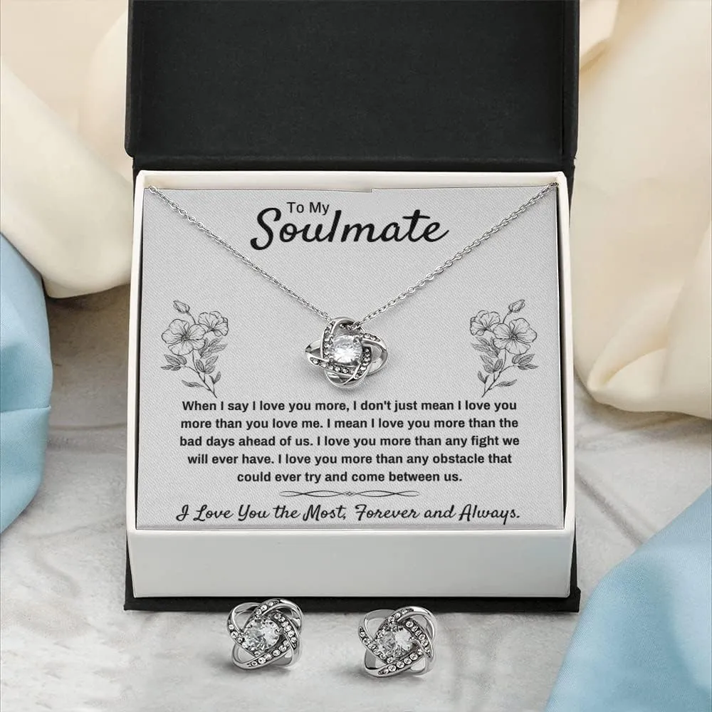 To My Soulmate Necklace Birthday Christmas Jewelry Gifts For My Wife with Message Card Box Personalized Gift Present Pendant for Future Wife Soulmate Girlfriend Love