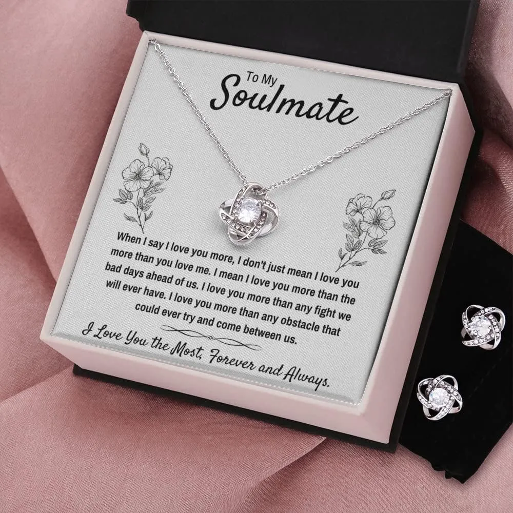 To My Soulmate Necklace Birthday Christmas Jewelry Gifts For My Wife with Message Card Box Personalized Gift Present Pendant for Future Wife Soulmate Girlfriend Love