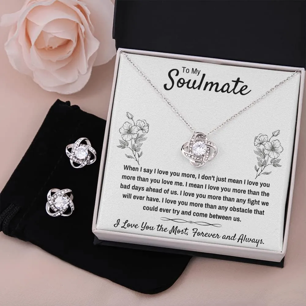 To My Soulmate Necklace Birthday Christmas Jewelry Gifts For My Wife with Message Card Box Personalized Gift Present Pendant for Future Wife Soulmate Girlfriend Love