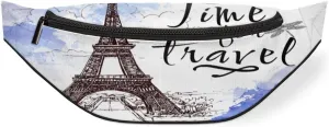 Tower Watercolor Hand Painting Fanny Pack for Women Men Waist Pack Crossbody Bag with Adjustable Belt for Travel Hiking Running Cycling Festivals
