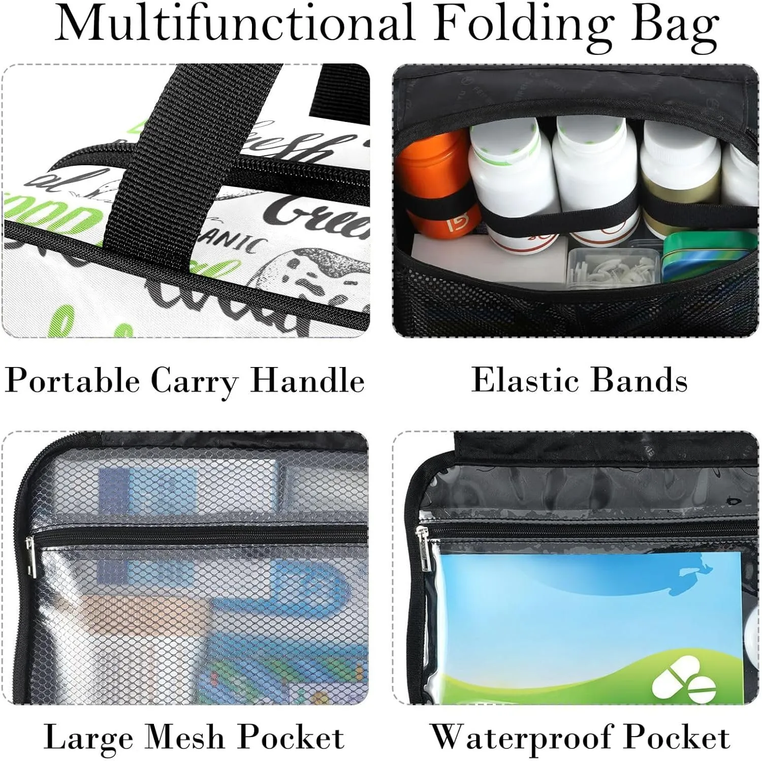 Travel Toiletry Bag for Woman/Men,Farm Animal Cow Pig Duck Farmhouse Hanging Organizer Bag with Pockets Portable Folding Travel Case Bags for Makeup Cosmetic Toiletries Storage Traveling-M