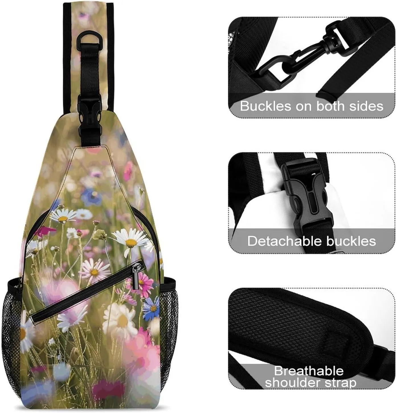 Truck Creative Pattern Sling Bag Crossbody Bags Cross Body Bag Fanny Packs Chest Bags Sling Purses for Travel