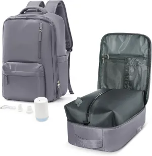 VGCUB Large Travel Backpack with Vacuum System Carry on Storage Compression Personal Item Bags with Electric Pump Work Business Vacpack College Airback lightweight Backpack for Women Men Grey