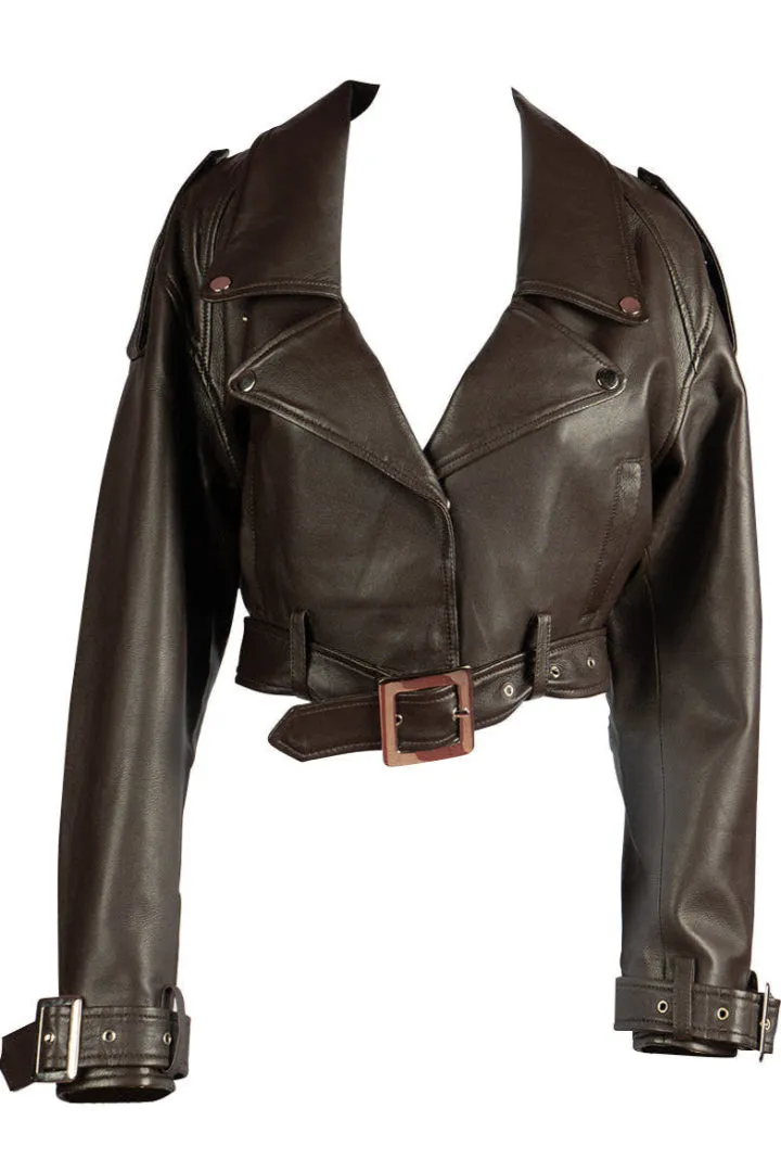 Victoria Leather Jacket Chocolate