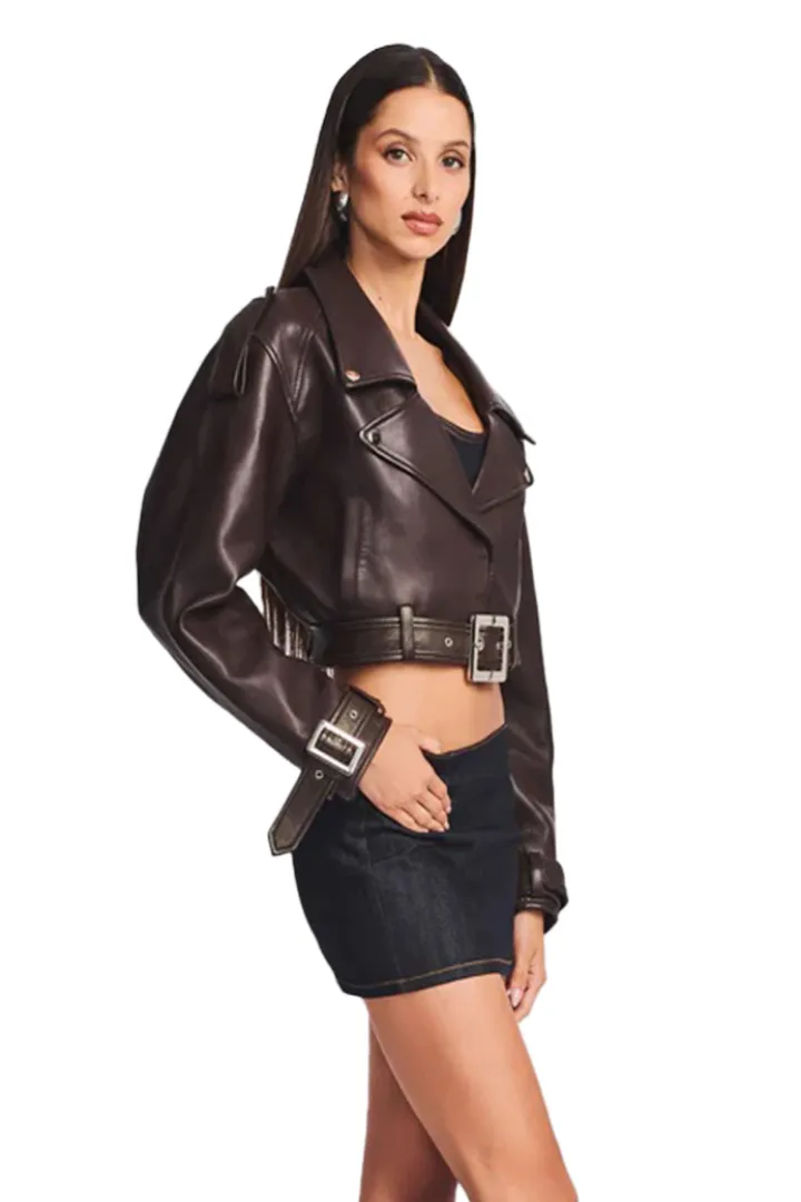 Victoria Leather Jacket Chocolate