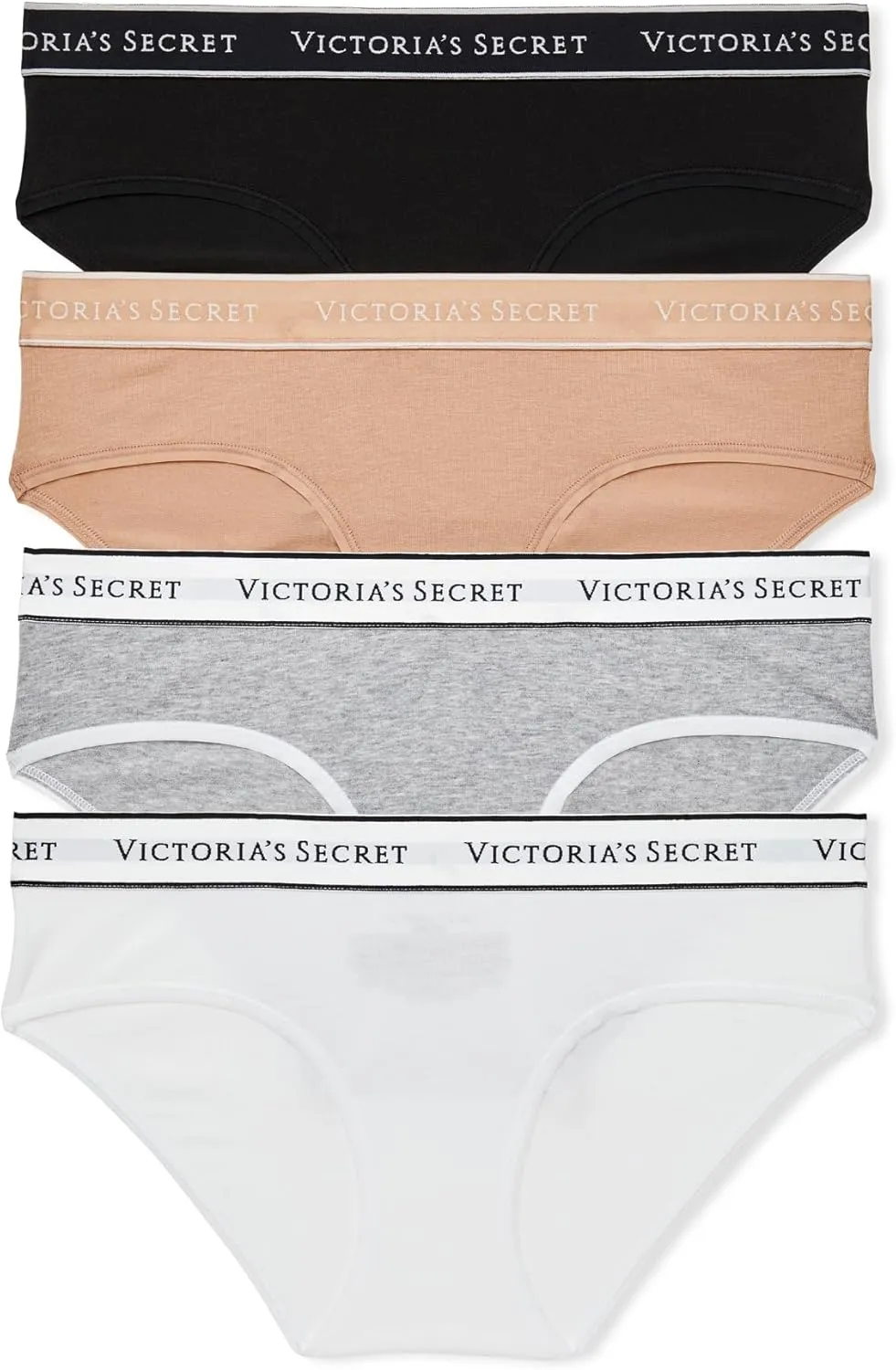 Victoria's Secret Women's Cotton Logo Hipster Underwear, Moderate Coverage Panties for Women, Multi Pack (XS-XXL)