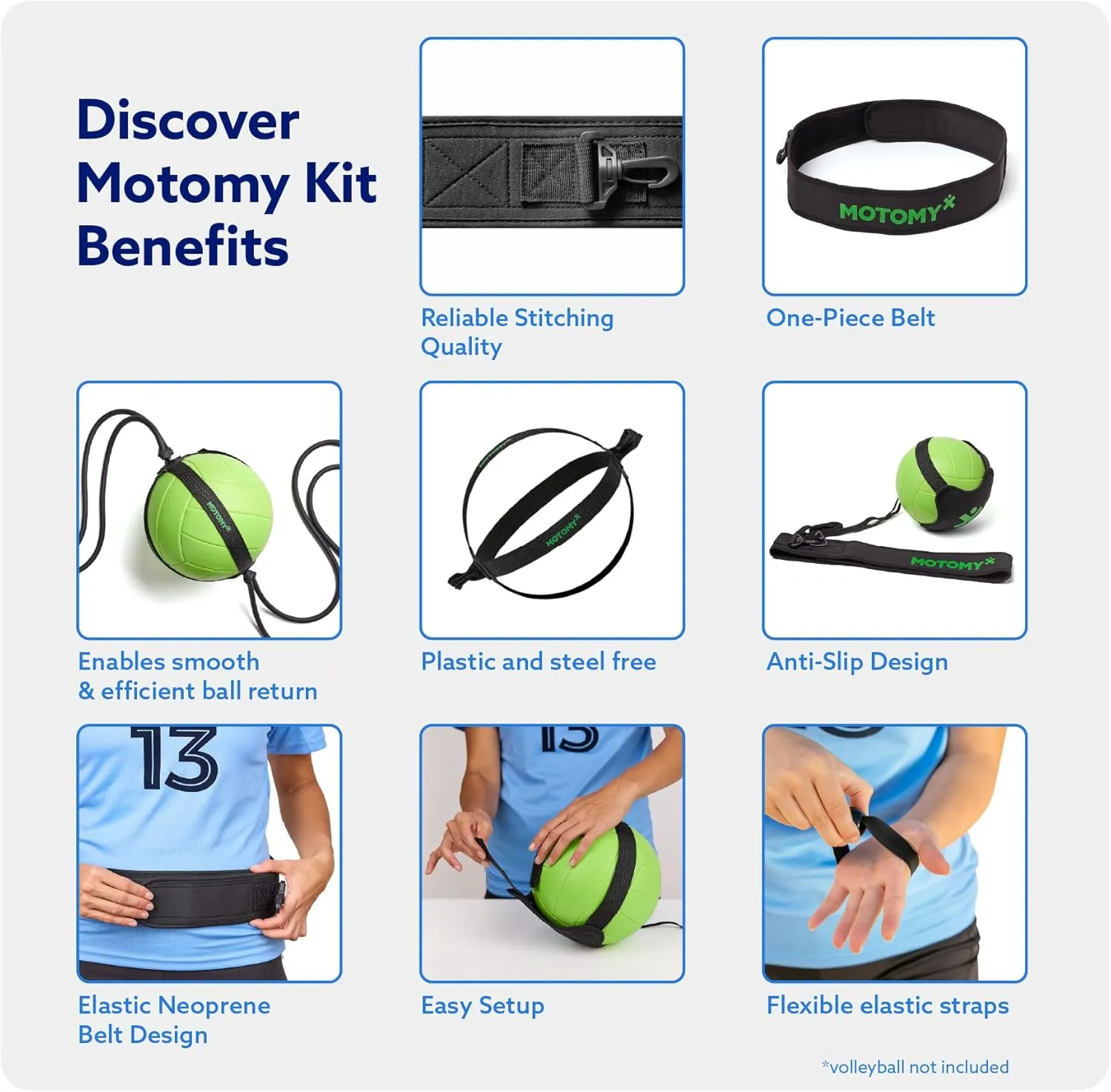 Volleyball Training Equipment Aid 'Volleypal' – Solo Volleyball Equipment for Practicing Serve, Spike, Set & Pass; Volleyball Practice Equipment Gift for Beginners & Experts