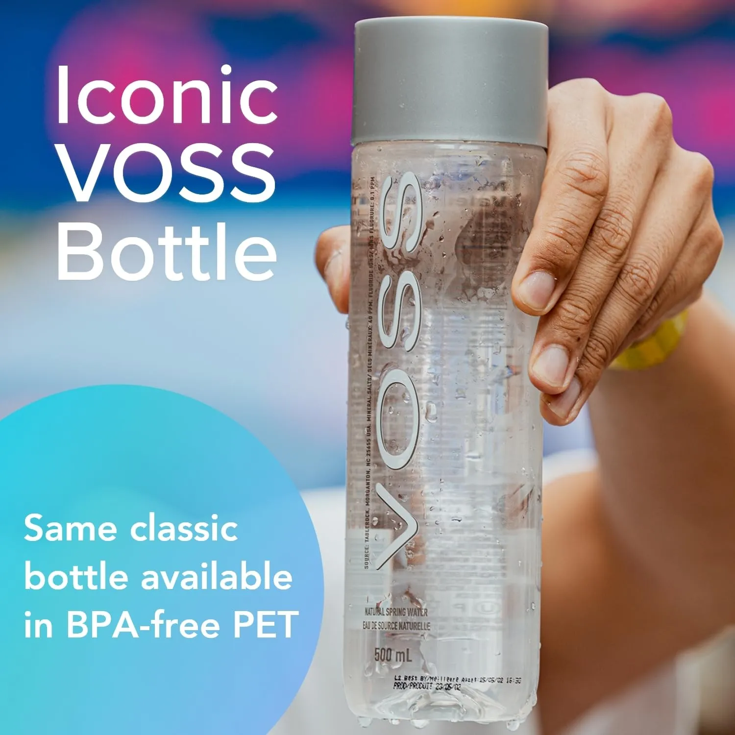 VOSS Water Artesian Still Water, 500 ml Plastic Bottles, 405.6 Fl.Oz (Pack of 24)