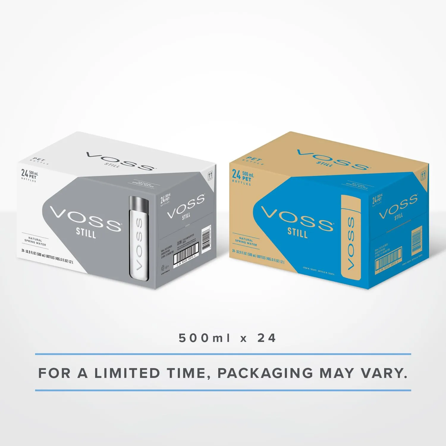VOSS Water Artesian Still Water, 500 ml Plastic Bottles, 405.6 Fl.Oz (Pack of 24)