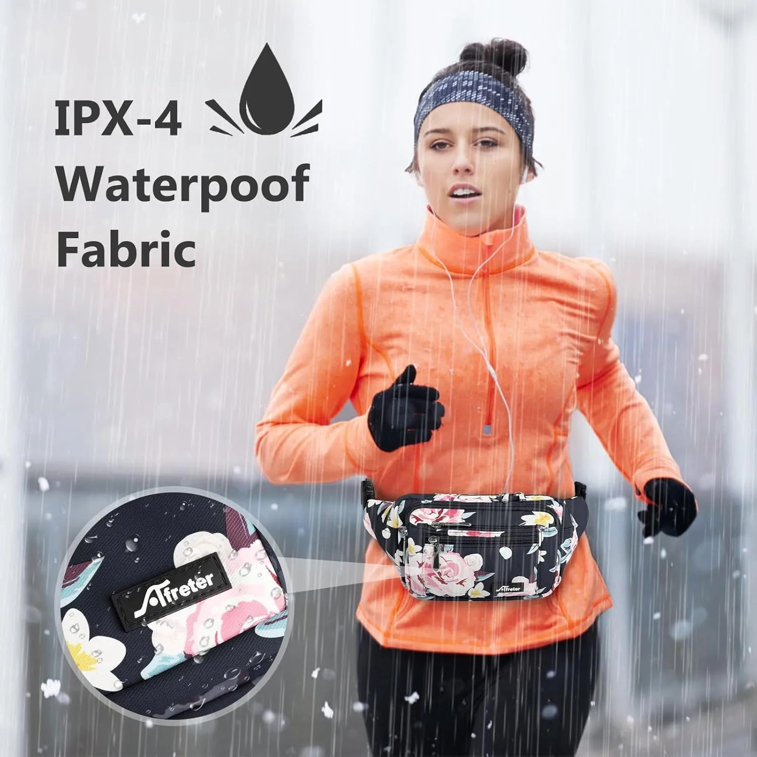 Waist Pack Bag Fanny Pack for Men&Women Hip Bum Bag with Adjustable Strap for Outdoors Workout Traveling Casual Running Hiking Cycling (New Black Flowers)