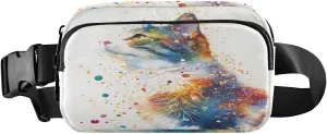 Waist Pack Bag Outline Of Cat Full Of Spatial Star Outdoor Fanny Pack Crossbody Bum Bags