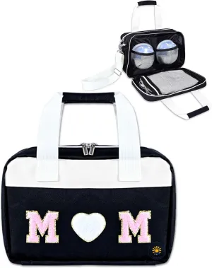 Wearable Breast Pump Bag, Pump Cooler Bag with Shoulder Strap for Work, Travel, Chenille Letter Carrying Case for Elvie Pumps and Medela Pump