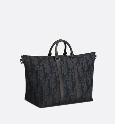 Weekender 40 Bag • Black Maxi Dior Oblique Jacquard