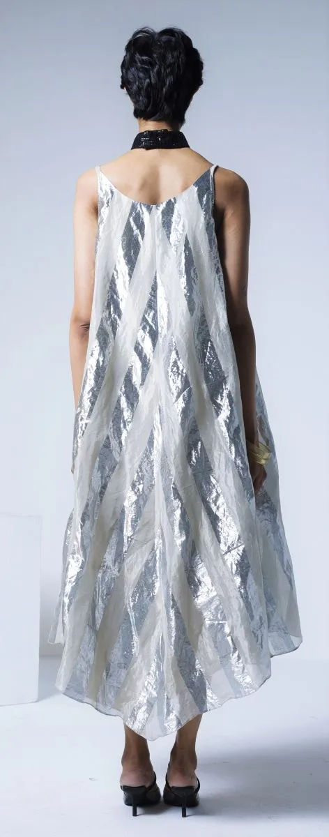 White and silver goa dress
