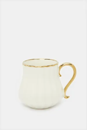 White Embellished Electroplating Mug (12.7 Oz)