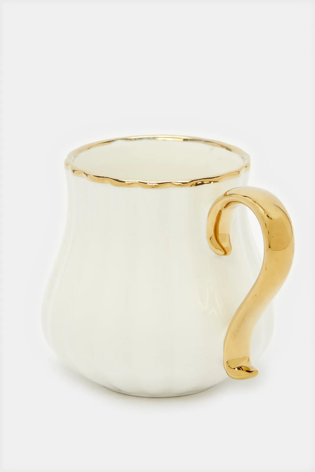 White Embellished Electroplating Mug (12.7 Oz)