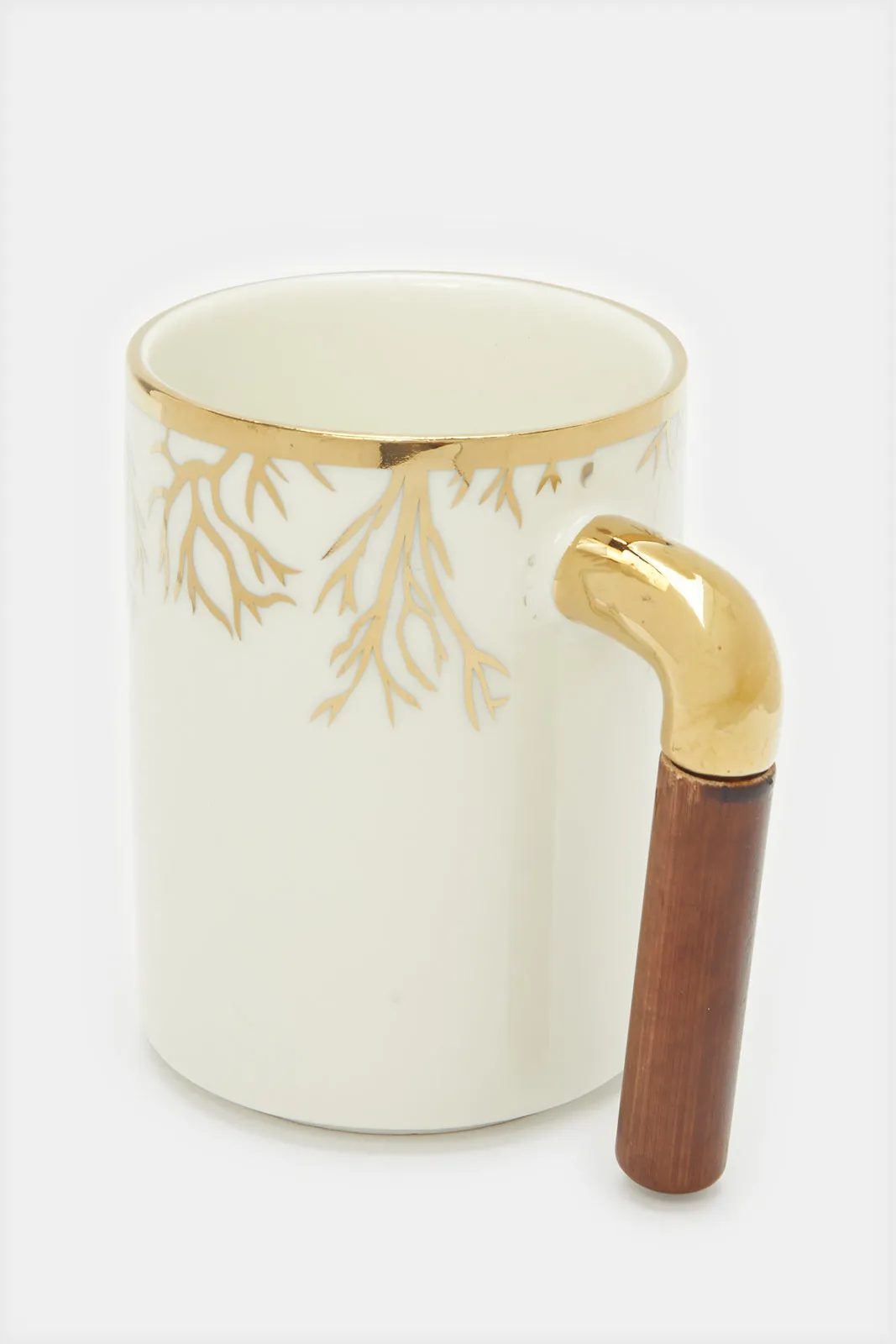 White Embellished Electroplating Mug (13 Oz)