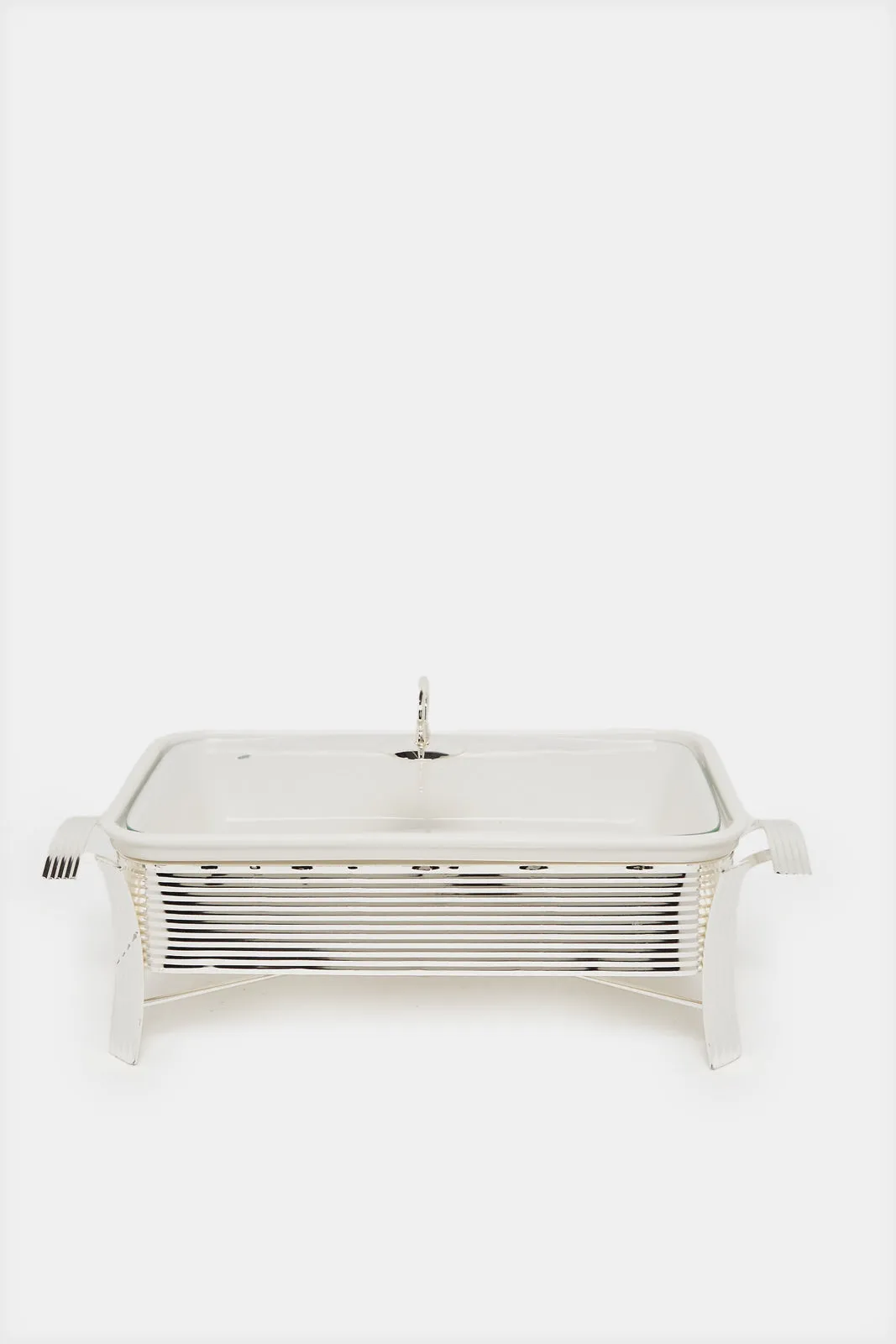 White Rectangle Food warmer With Stand