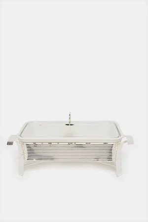 White Rectangle Food warmer With Stand