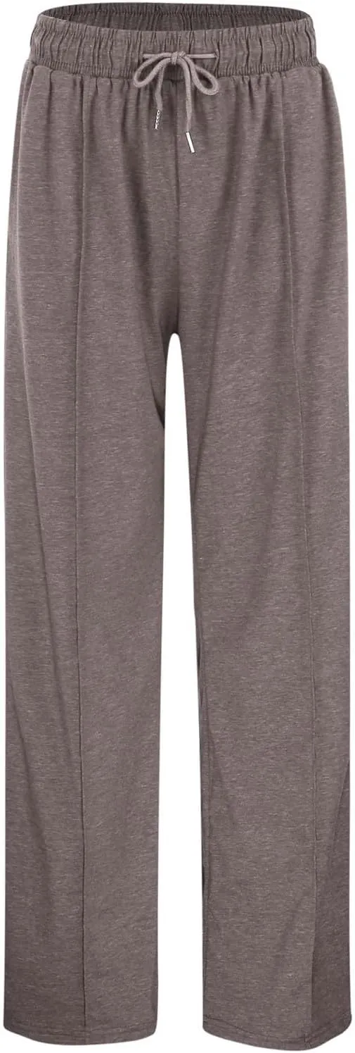Wide Leg Sweatpants Women High Waisted Baggy Sweat Pants Elastic Drawstring Loose Running Lounge Pants with Pockets