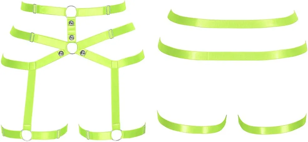 Women body harness Garter belt Leg strap Lingerie cage Soft Elasticity Carnival Punk Gothic Adjustable