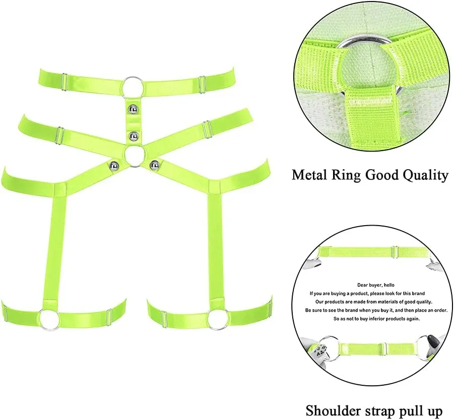 Women body harness Garter belt Leg strap Lingerie cage Soft Elasticity Carnival Punk Gothic Adjustable