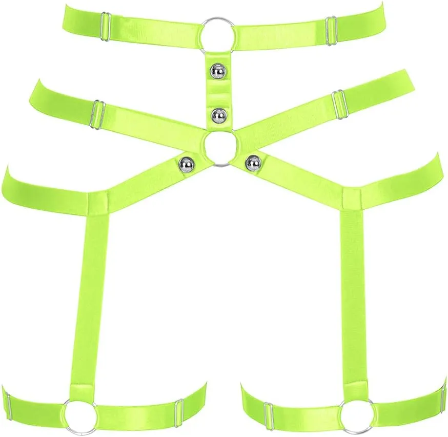 Women body harness Garter belt Leg strap Lingerie cage Soft Elasticity Carnival Punk Gothic Adjustable