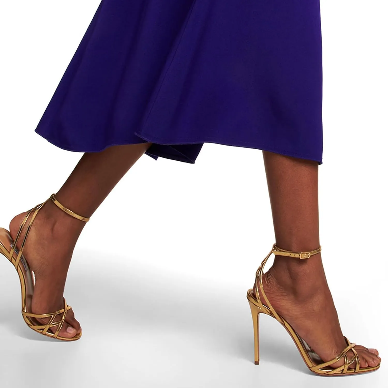 Women Evening Shoes Gold Open Toe High Heels Stiletto Heeled Sandals Sexy Dressy Shoes