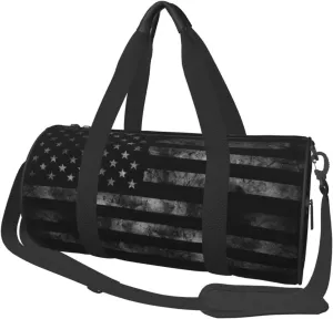 Women Men America Us Flag Retro Round Duffel Weekender Bag Travel Bag