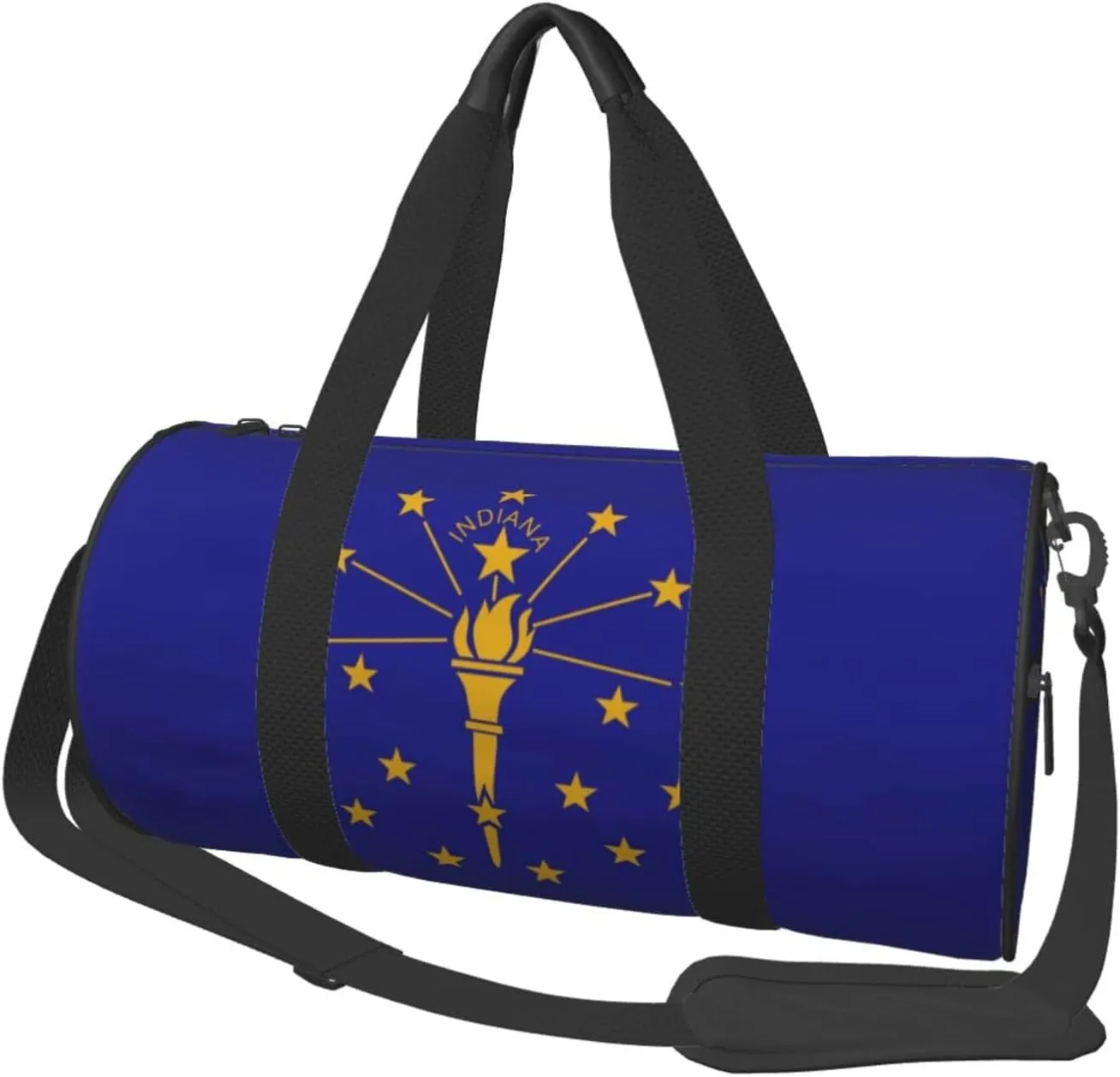 Women Men Indiana Flag Round Duffel Weekender Bag Travel Bag