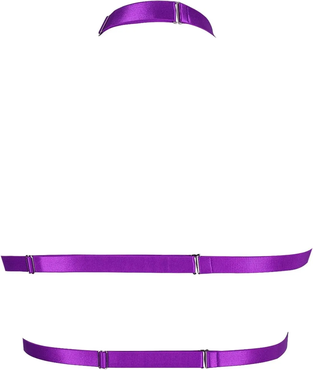 Women Plus Size Body Chain Punk Gothic Harness Bra Tops Cage Hollow Out Halter Belt Halloween Rave Clothing