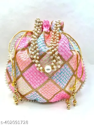 Women Potli Bags, Designer Hand Embroidered Meesho Potli Bags for wedding festivals party gift purpose