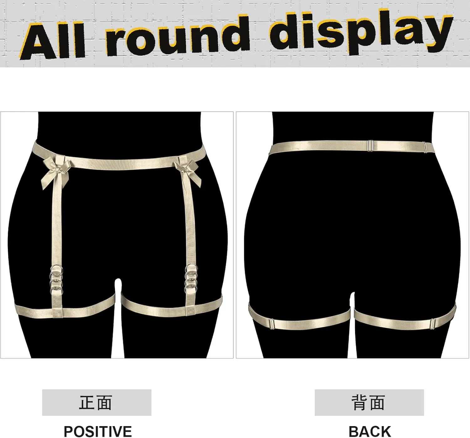 Women's Body Harness Legs Plus Size Garter Belt Waist Cage Gothic Punk Carnival Christmas Halloween Dance Fashion Garter