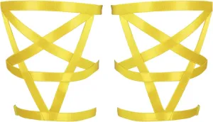 Women's Body Harness Pentagram Star Leg Loop Suspender Belt Thigh Cage Garter Belt Punk Goth Carnival Dance Costume