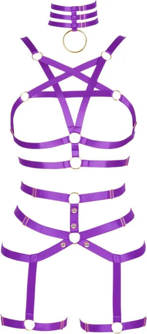 Womens Body Harness Punk Full Cage Harajuku Lingerie Strappy Hollow Out Bra Garter Belts Adjust Gothic Art Clothing