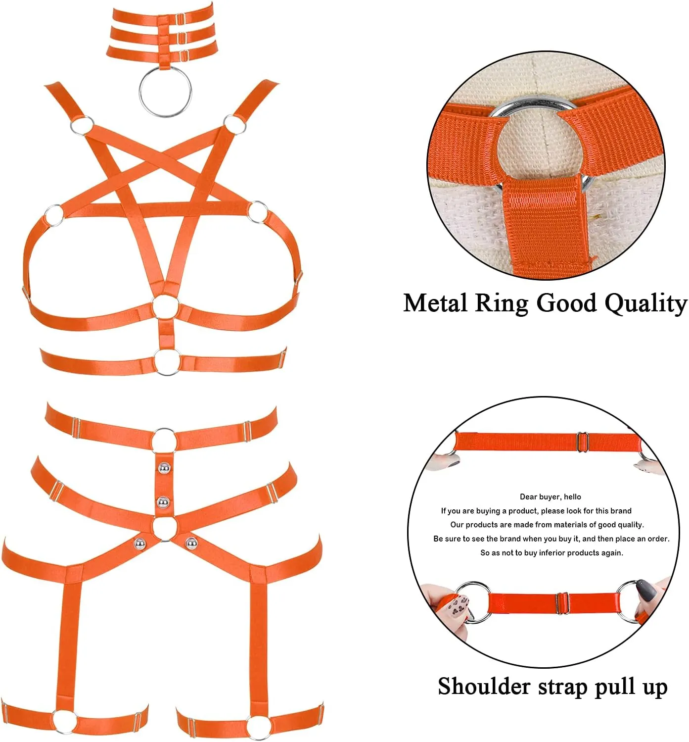 Womens Body Harness Punk Full Cage Harajuku Lingerie Strappy Hollow Out Bra Garter Belts Adjust Gothic Art Clothing