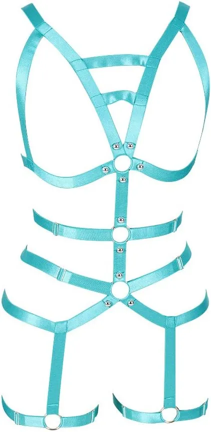 Women's Full Body Harness Garter Belt Stockings Lingerie Elastic Suspender belt