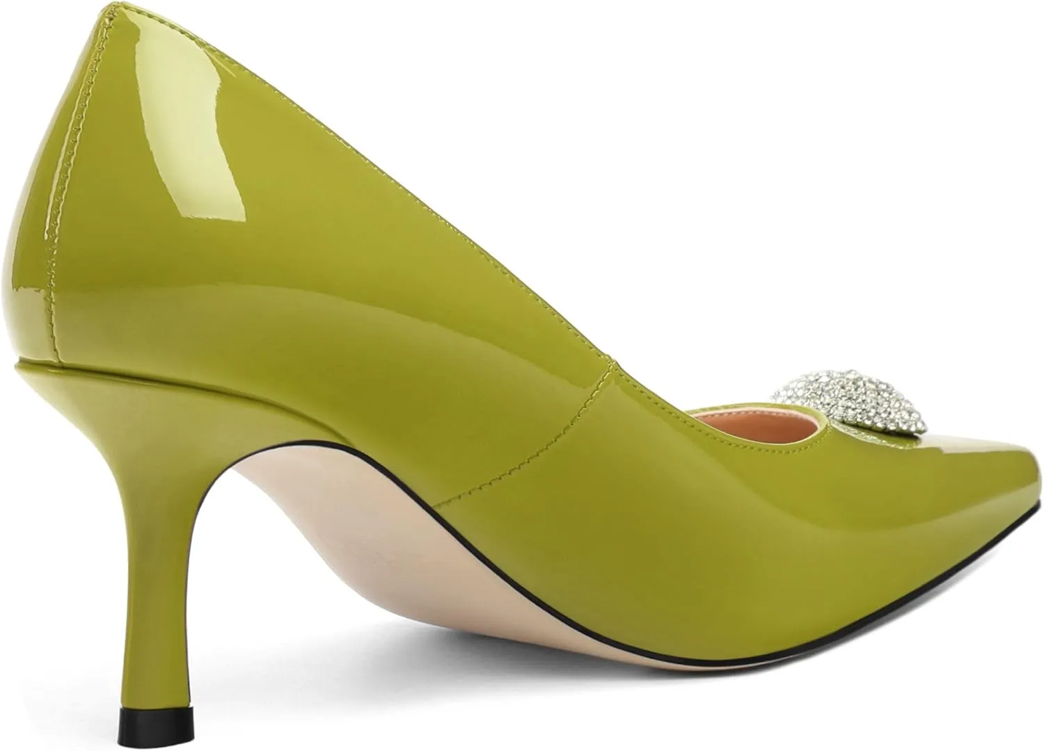 Women's Pumps, with an Elegant Pointed - Closed - Toe, Sparkling Rhinestones, are Highly Versatile for Work, Parties, Weddings and Other Formal Events.2.5 - inch