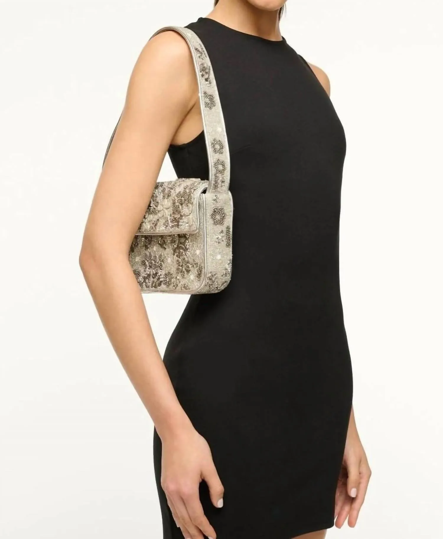 Women's Tommy Beaded Bag In Silver