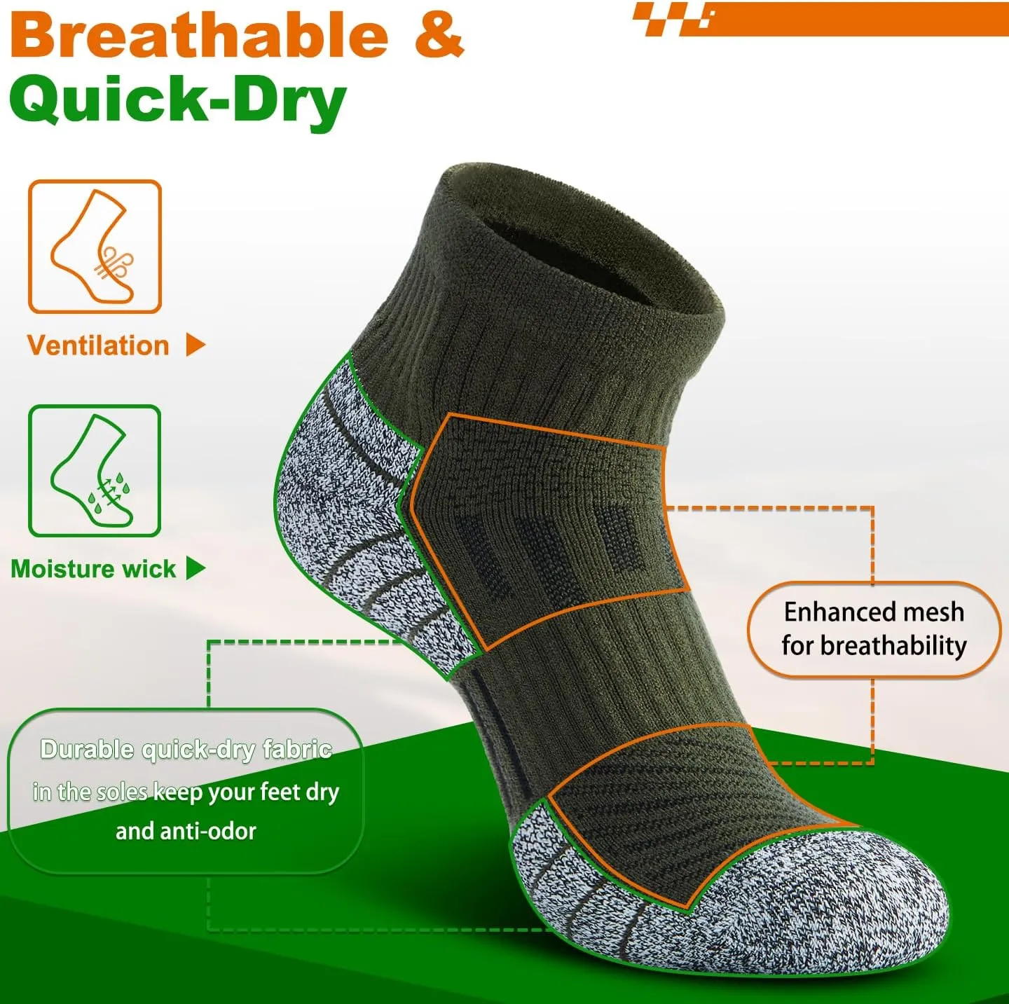 Wool Compression Ankle Socks - Cozy Cushioned Hiking Running for Men Women - Thick Warm Durable