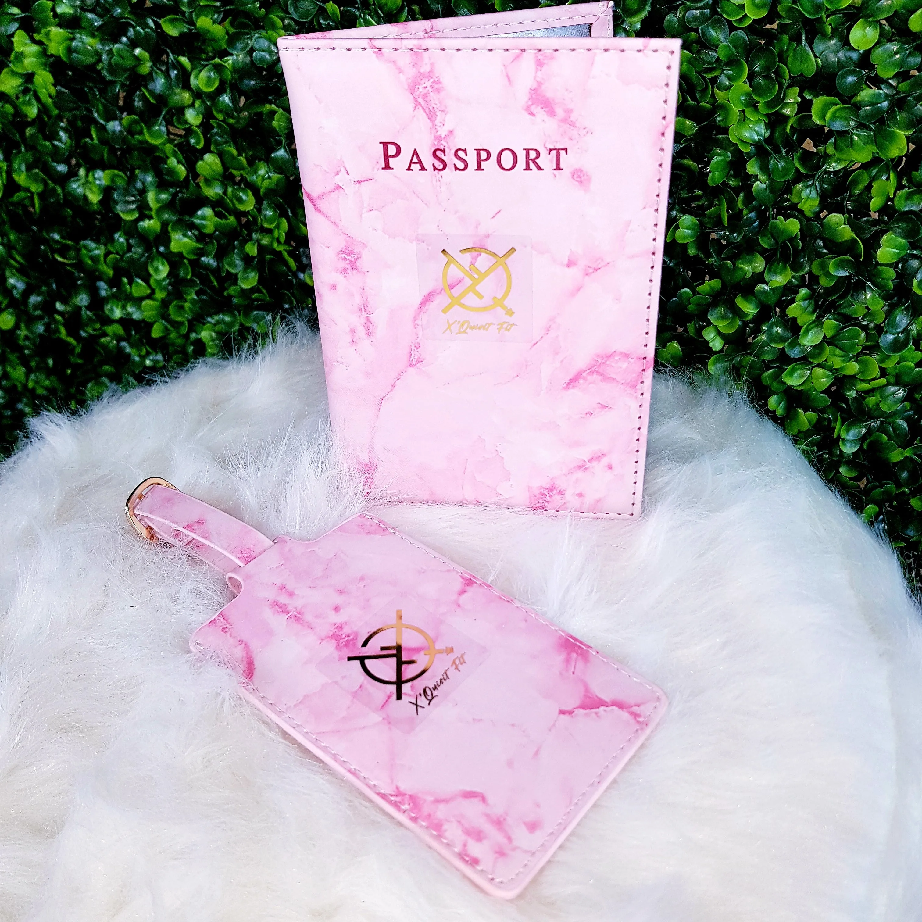 XQF Marble Passport Cover/ Luggage Tag Travel Set