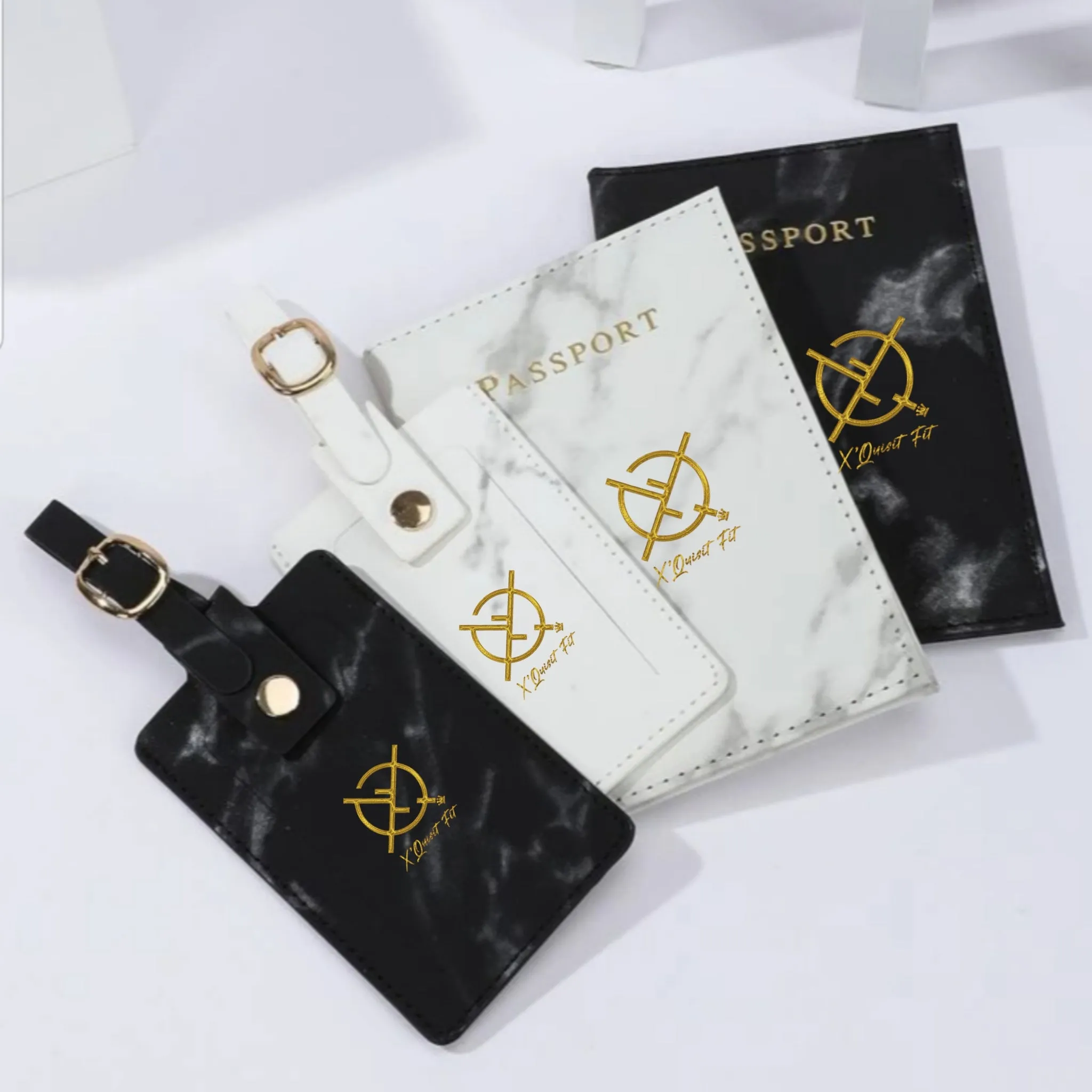 XQF Marble Passport Cover/ Luggage Tag Travel Set